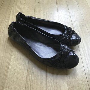 Franco Sarto Black Patent Leather Flats, Sz. 9.5